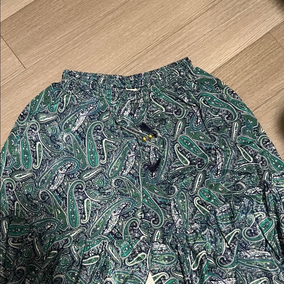 Boho Paisley Print Green and Blue pants - Picture 3 of 9